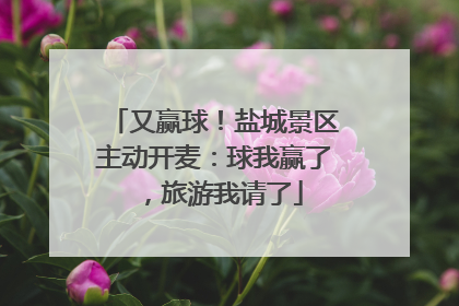 又赢球！盐城景区主动开麦：球我赢了，旅游我请了