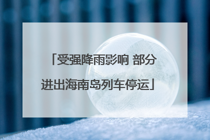 受强降雨影响 部分进出海南岛列车停运