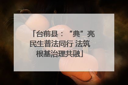 台前县：“典”亮民生普法同行 法筑根基治理共融