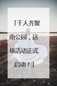 千人齐聚南公园，这场活动正式启动！