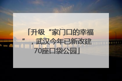 升级“家门口的幸福”，武汉今年已新改建70座口袋公园