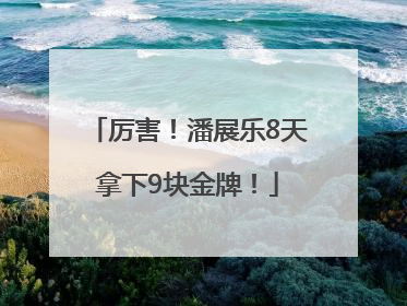 厉害！潘展乐8天拿下9块金牌！