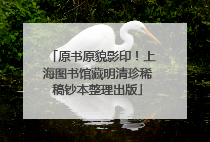 原书原貌影印！上海图书馆藏明清珍稀稿钞本整理出版