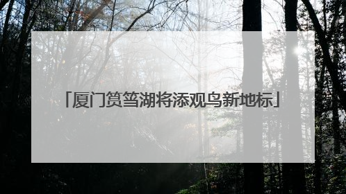 厦门筼筜湖将添观鸟新地标