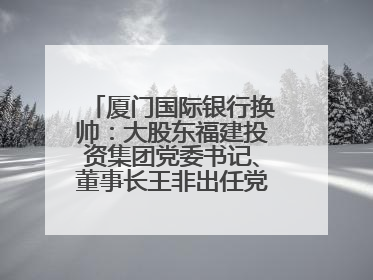 厦门国际银行换帅：大股东福建投资集团党委书记、董事长王非出任党委书记