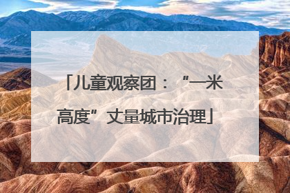 儿童观察团：“一米高度”丈量城市治理