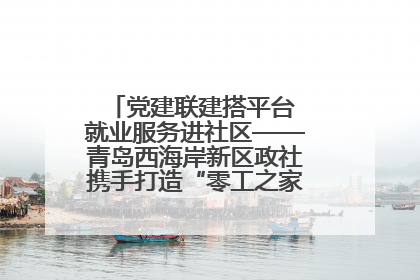 党建联建搭平台 就业服务进社区——青岛西海岸新区政社携手打造“零工之家”就业服务新阵地