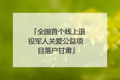 全国首个线上退役军人关爱公益项目落户甘肃