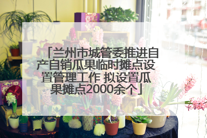 兰州市城管委推进自产自销瓜果临时摊点设置管理工作 拟设置瓜果摊点2000余个