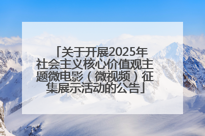 关于开展2025年社会主义核心价值观主题微电影（微视频）征集展示活动的公告