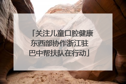 关注儿童口腔健康 东西部协作浙江驻巴中帮扶队在行动