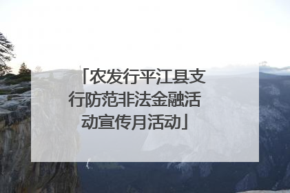 农发行平江县支行防范非法金融活动宣传月活动