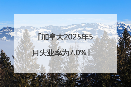 加拿大2025年5月失业率为7.0%