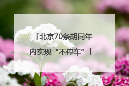 北京70条胡同年内实现“不停车”