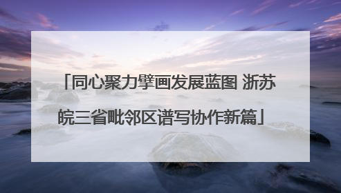 同心聚力擘画发展蓝图 浙苏皖三省毗邻区谱写协作新篇
