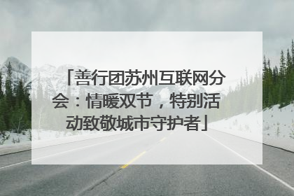 善行团苏州互联网分会：情暖双节，特别活动致敬城市守护者