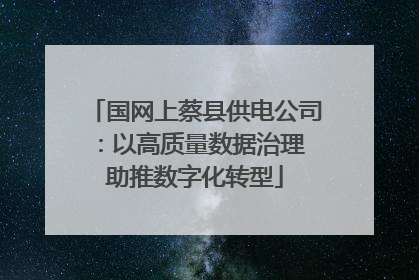 国网上蔡县供电公司：以高质量数据治理 助推数字化转型