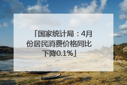 国家统计局：4月份居民消费价格同比下降0.1%