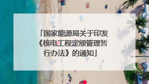 国家能源局关于印发《核电工程定额管理暂行办法》的通知