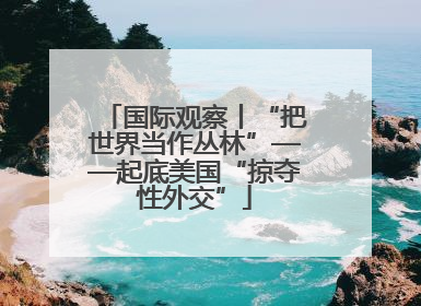 国际观察丨“把世界当作丛林”——起底美国“掠夺性外交”