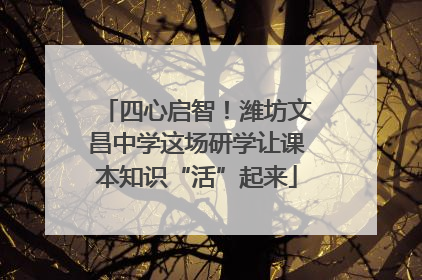 四心启智！潍坊文昌中学这场研学让课本知识“活”起来