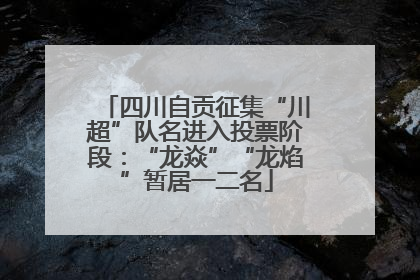 四川自贡征集“川超”队名进入投票阶段：“龙焱”“龙焰”暂居一二名