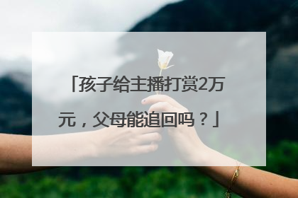 孩子给主播打赏2万元，父母能追回吗？