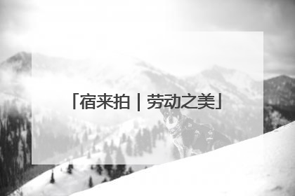 宿来拍｜劳动之美
