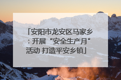 安阳市龙安区马家乡：开展“安全生产月”活动 打造平安乡镇
