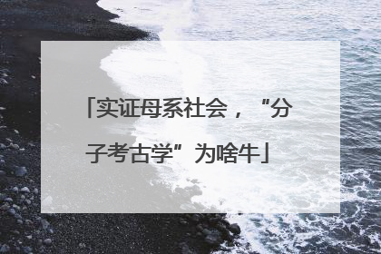 实证母系社会，“分子考古学”为啥牛