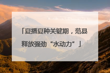 夏播夏种关键期，范县释放强劲“水动力”