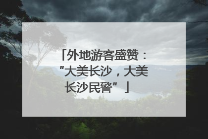 外地游客盛赞：“大美长沙，大美长沙民警”