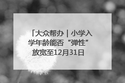 大众帮办｜小学入学年龄能否“弹性”放宽至12月31日？有地方已在探索