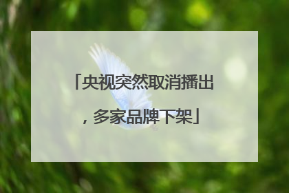 央视突然取消播出，多家品牌下架