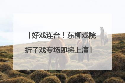 好戏连台！东柳戏院折子戏专场即将上演