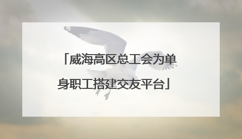 威海高区总工会为单身职工搭建交友平台