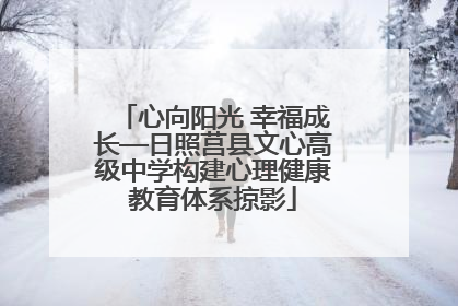 心向阳光 幸福成长—日照莒县文心高级中学构建心理健康教育体系掠影