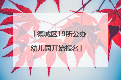 德城区19所公办幼儿园开始报名