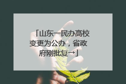 山东一民办高校变更为公办，省政府刚批复→