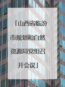 山西省临汾市规划和自然资源局党组召开会议