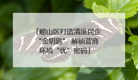 崂山区打造清廉民企“金钥匙” 解锁营商环境“优”密码