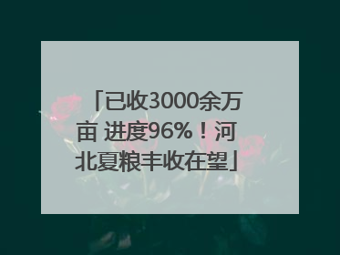 已收3000余万亩 进度96%！河北夏粮丰收在望