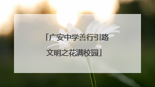 广安中学善行引路 文明之花满校园