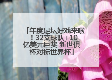 年度足坛好戏来啦！32支球队+10亿美元巨奖 新世俱杯对标世界杯