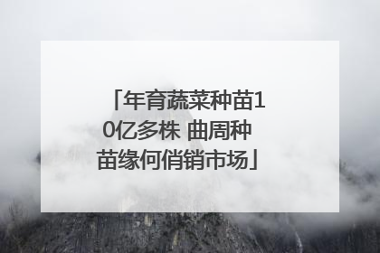 年育蔬菜种苗10亿多株 曲周种苗缘何俏销市场