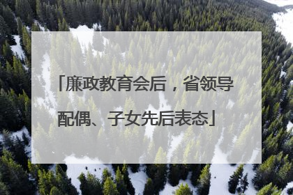 廉政教育会后，省领导配偶、子女先后表态