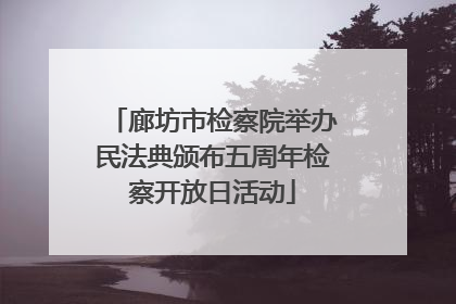 廊坊市检察院举办民法典颁布五周年检察开放日活动