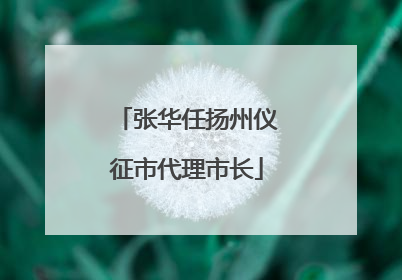 张华任扬州仪征市代理市长