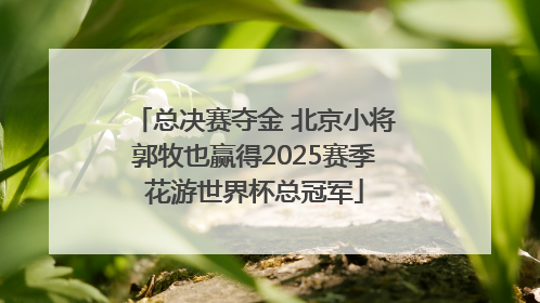 总决赛夺金 北京小将郭牧也赢得2025赛季花游世界杯总冠军