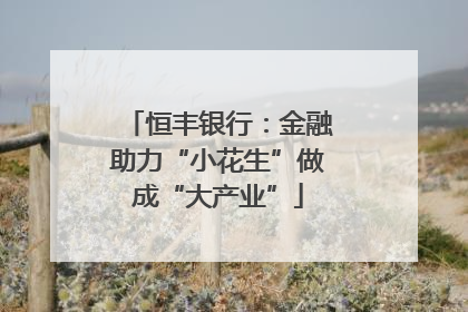 恒丰银行：金融助力“小花生”做成“大产业”